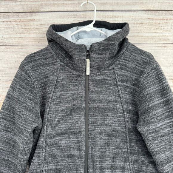 Bench Wool Knit Full Zip Hoodie Sweatshirt Womens Large Dark Gray - Picture 4 of 12